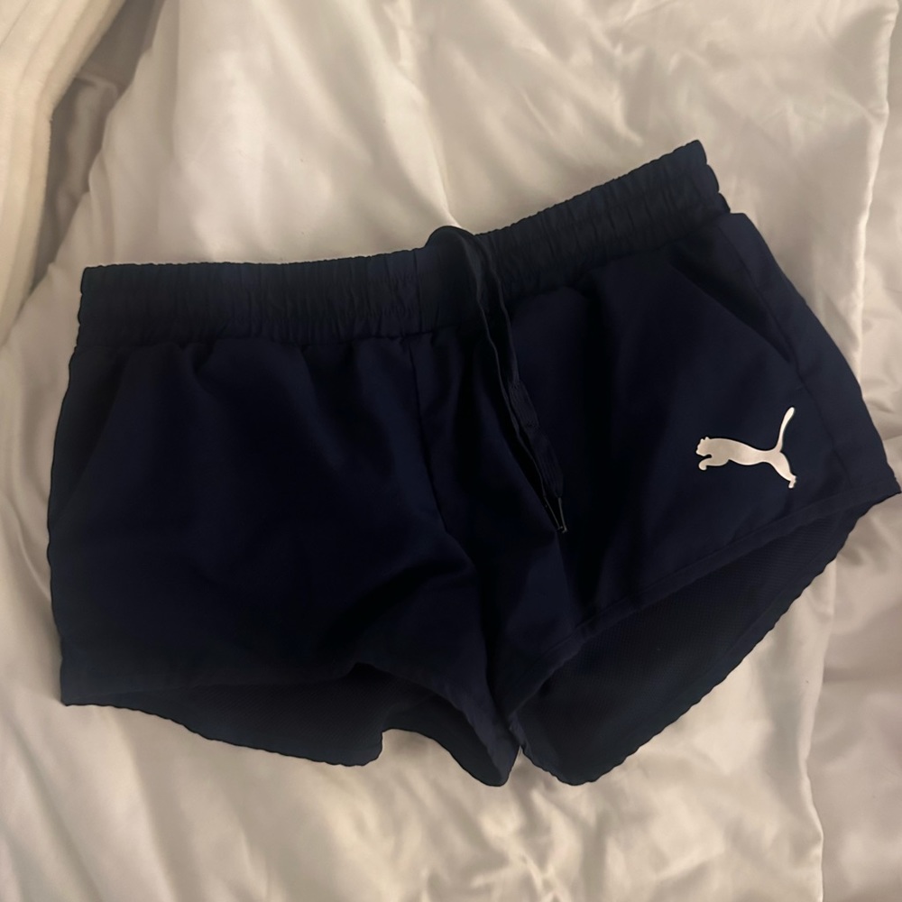 Puma navy running shorts with pockets